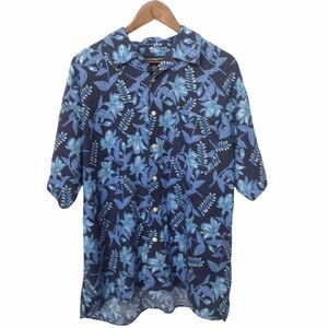 Statements Men Shirt Size XL Collar Short-Sleeve Button-Up Linen-Blend Hawaiian‎